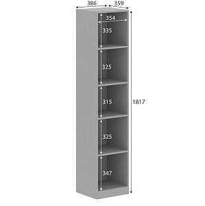 Стеллаж SIMPLE SR-5U, серый, 386х359х1815 мм